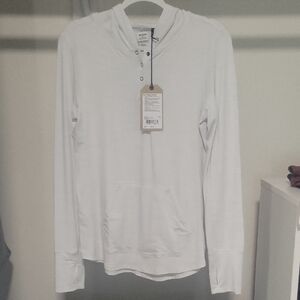 Prana White Hooded Sunshirt